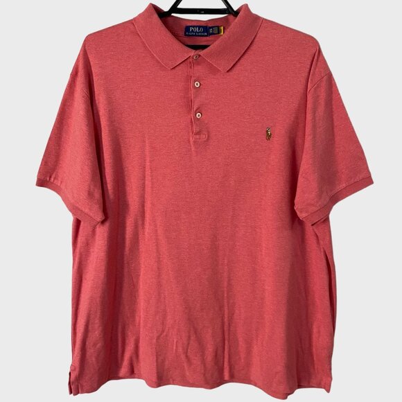 Polo By Ralph Lauren Big & Tall Soft Cotton Polo Shirt Light Red Men's Size 2XB - Picture 1 of 10
